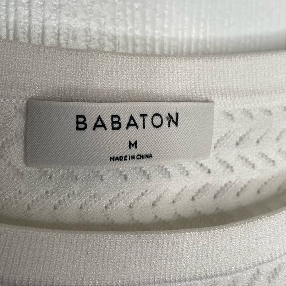 Babaton Pointelle Cropped Sweater Tank in White M - Picture 8 of 12